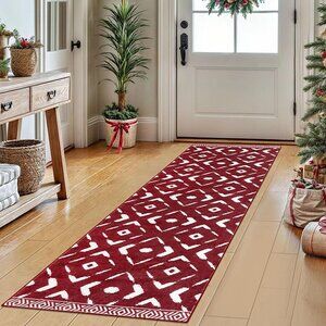 NEW Kitchen Runner Rug 2x6 Runner Red Washable Runner Rug